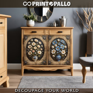 Blumentopf für zweitürigen Schrank Seidenpapier