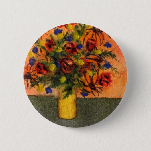 Blumentopf "Gelbe Vase" Button (Vorderseite)