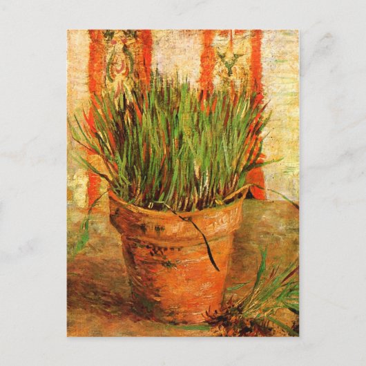 Blumentopf mit Chives (F337) Van Gogh Fine Art Postkarte (Vorderseite)
