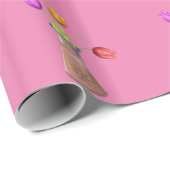 Blumentopf-Muster Geschenkpapier (Rolleneckpunkt)