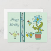 Blumentopf Postkarte (Vorne/Hinten)