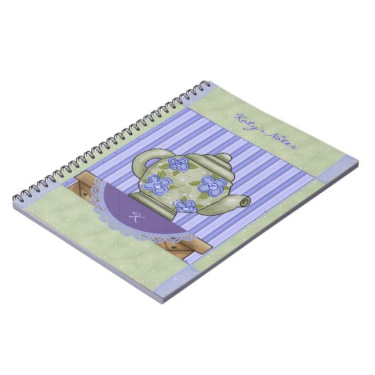 Blumentopf Quilblock-Notebook Notizblock (Linke Seite)