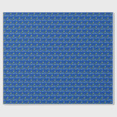 Blumentopf-Verpackungspapier (auf Blau) Geschenkpapier (Flach)