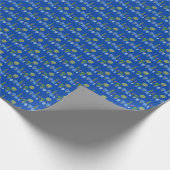 Blumentopf-Verpackungspapier (auf Blau) Geschenkpapier (Ecke)
