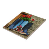 Blumentopf wellies Stiefel und Läufer Fliese (Seite)