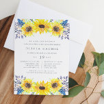 Blumentöpfe Bat Mitzvah Einladung<br><div class="desc">Unsere Blumentöpfe flezvah Einladung umgibt die Fledermausmitzvah Details mit Haufen gelber Aquarellsonnenblumen,  blauen und lila Knospen und grünem Blattwerk. Eine gute Wahl für Fledermausmitzvah Feiern in rustikalen Outdoor- oder Landschaften. Umfasst Platz für die religiöse Zeremonie und Party oder Feiern,  die folgen.</div>