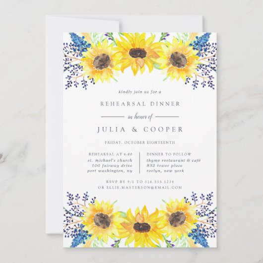 Blumentöpfe Probe Abendessen Einladung (Vorderseite)