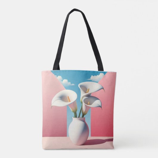 Blumentote Tasche - Niedliche Blume Pot Design. (Rückseite)