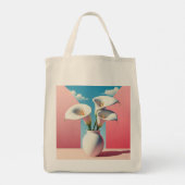 Blumentote Tasche - Niedliche Blume Pot Design. (Rückseite)