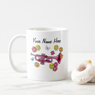 Blumentrampet Trumpeter Brass Musiker Custom Kaffeetasse