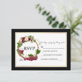 Blumentrauben Wasserfarbe Trauben Trauben Hochzeit RSVP Karte (Stehend Vorderseite)