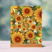 Blumentraum, Moderne Abstrakte Blume Fraktal Kunst Acrylschild (Neutral)