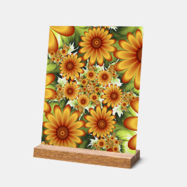 Blumentraum, Moderne Abstrakte Blume Fraktal Kunst Acrylschild