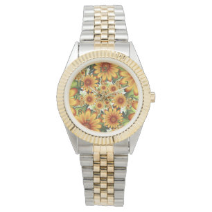 Blumentraum, Moderne Abstrakte Blume Fraktal Kunst Armbanduhr