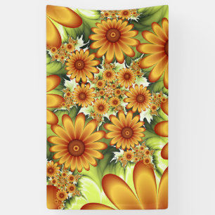 Blumentraum, Moderne Abstrakte Blume Fraktal Kunst Banner