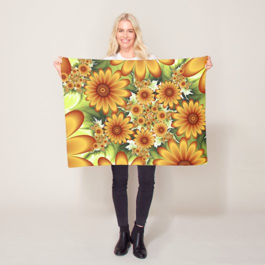 Blumentraum, Moderne Abstrakte Blume Fraktal Kunst Fleecedecke (Beispiel)