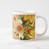 Blumentraum, Moderne Abstrakte Blume Fraktal Kunst Jumbo-Tasse (Rechts)