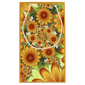 Blumentraum, Moderne Abstrakte Blume Fraktal Kunst Kleine Geschenktüte (Rückseite)