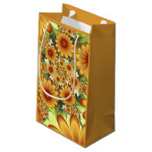 Blumentraum, Moderne Abstrakte Blume Fraktal Kunst Kleine Geschenktüte (Rückseite Schrägansicht)