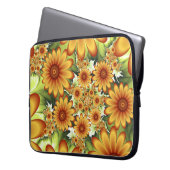 Blumentraum, Moderne Abstrakte Blume Fraktal Kunst Laptopschutzhülle (Vorderseite Links)