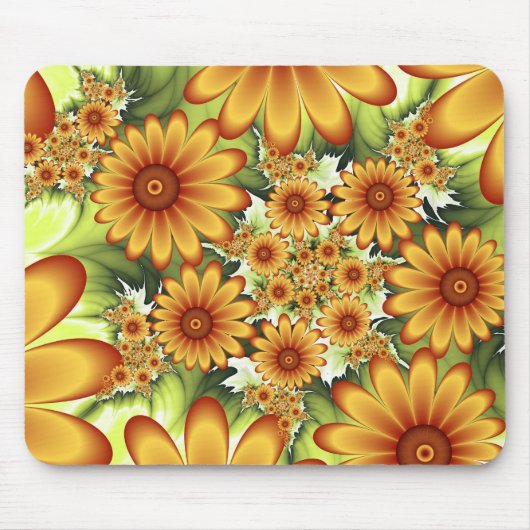 Blumentraum, Moderne Abstrakte Blume Fraktal Kunst Mousepad (Vorne)