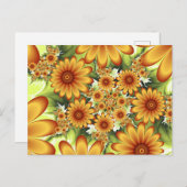 Blumentraum, Moderne Abstrakte Blume Fraktal Kunst Postkarte (Vorne/Hinten)