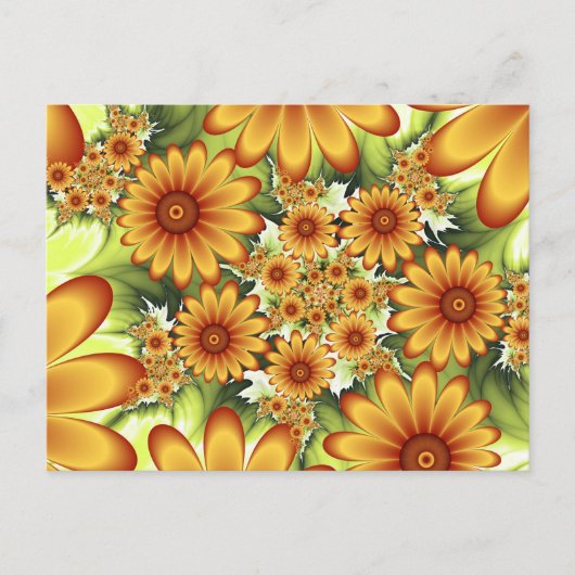 Blumentraum, Moderne Abstrakte Blume Fraktal Kunst Postkarte (Vorderseite)