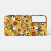 Blumentraum, Moderne Abstrakte Blume Fraktal Kunst Samsung Galaxy Hülle (Rückseite (Horizontal))
