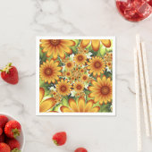 Blumentraum, Moderne Abstrakte Blume Fraktal Kunst Serviette (Beispiel)