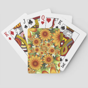 Blumentraum, Moderne Abstrakte Blume Fraktal Kunst Spielkarten