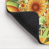 Blumentraum, Moderne Abstrakte Blume Fraktal Text Mousepad (Ecke)
