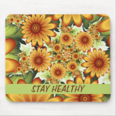 Blumentraum, Moderne Abstrakte Blume Fraktal Text Mousepad (Vorne)