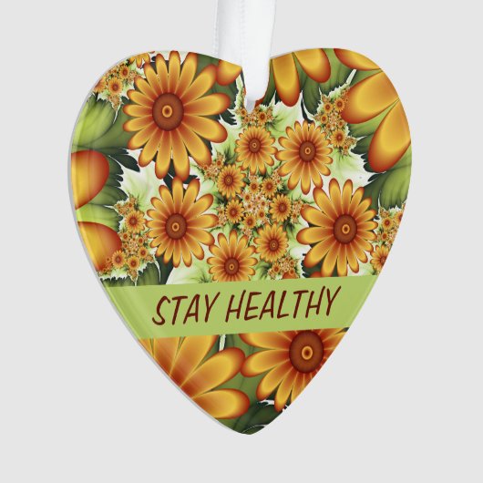 Blumentraum, Moderne Abstrakte Blume Fraktal Text Ornament (Vorderseite)