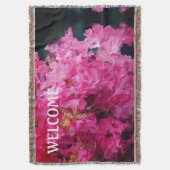 Blumentraum Rosa Blume Willkommen Decke (Vorderseite Vertikal)