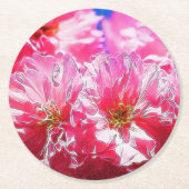 Blumenträume 03 Pink Runder Pappuntersetzer (Vorderseite)