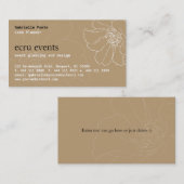 Blumenträume Ecru Visitenkarte (Vorne/Hinten)