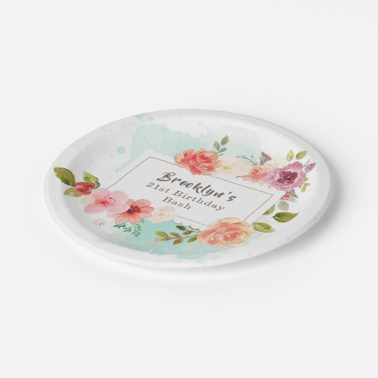 Blumenträume im Sommer Pappteller (Schrägansicht)