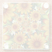 Blumenträume, Moderne Abstrakte Blume Fraktal Kuns Glasuntersetzer (Rückseite)