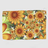 Blumenträume, Moderne Abstrakte Blume Fraktal Kuns Golfhandtuch (Horizontal)