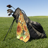 Blumenträume, Moderne Abstrakte Blume Fraktal Kuns Golfhandtuch (Gras)