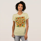 Blumenträume, Moderne Abstrakte Blume Fraktal Kuns T-Shirt (Vorne ganz)