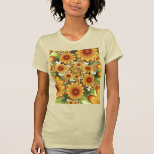 Blumenträume, Moderne Abstrakte Blume Fraktal Kuns T-Shirt