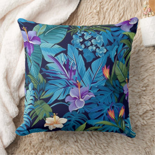 "Blumenträume" - tropisches Blumendesign Kissen