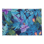 "Blumenträume" - tropisches Blumendesign Kissenbezug (Rückseite-Rechts)