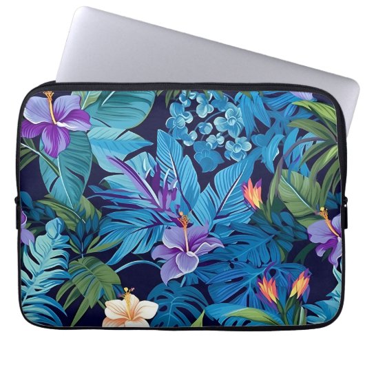 "Blumenträume" - tropisches Blumendesign Laptopschutzhülle (Vorderseite)