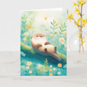 Blumenträume und Branchen Otter gemütliche Flucht Karte (Gelbe Blume)