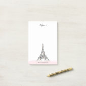 Blumenturm Blumen-Paris Eiffel personalisiert Post-it Klebezettel (Auf Schreibtisch)