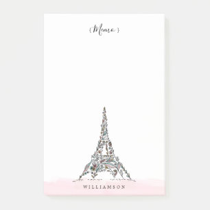 Blumenturm Blumen-Paris Eiffel personalisiert Post-it Klebezettel