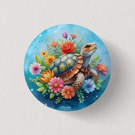 Blumenturtle Button (Vorderseite)