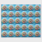Blumenturtle Geschenkpapier (Flach)